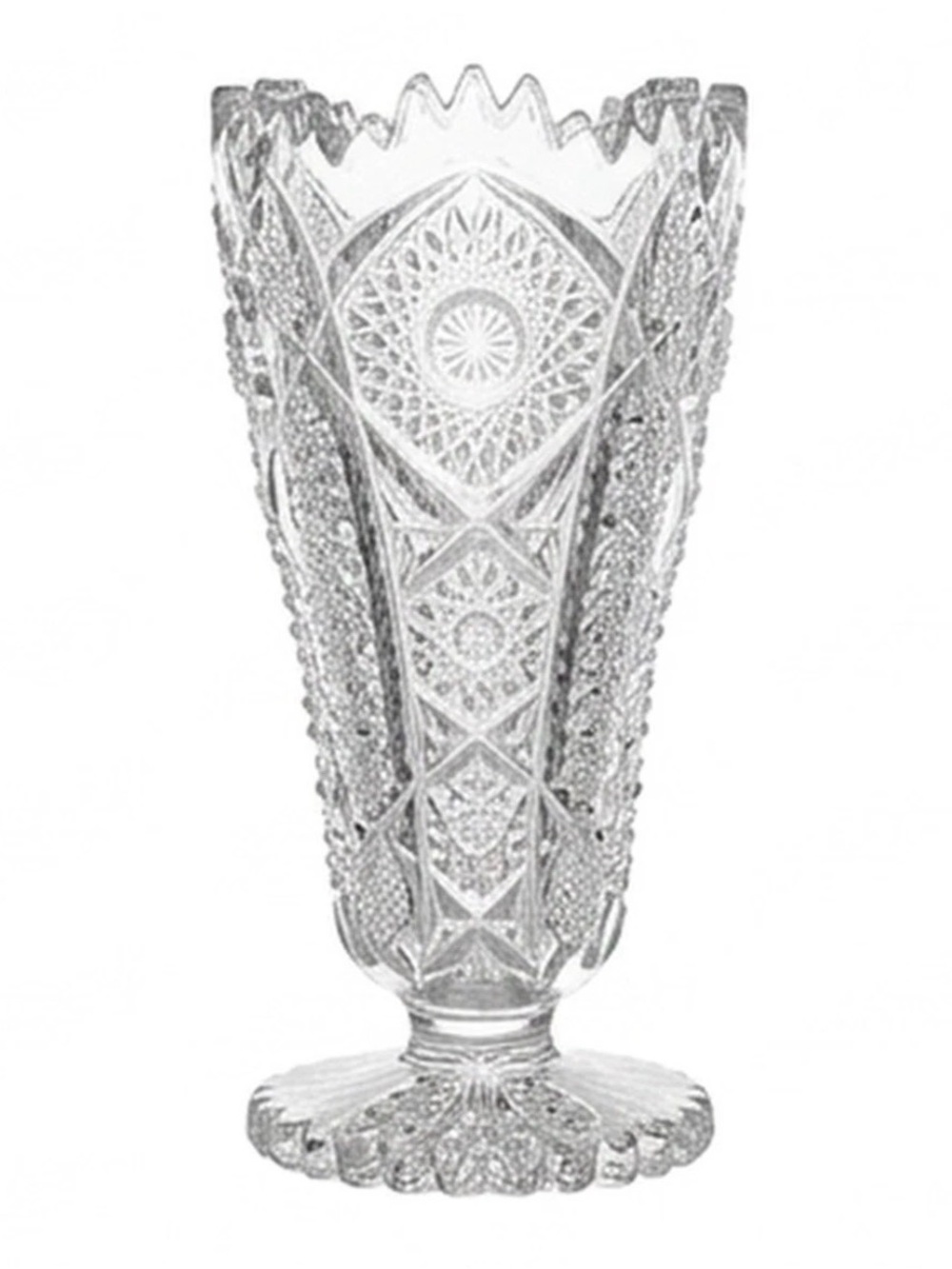 Crystal Cut Glass Decorative Vase - Clear